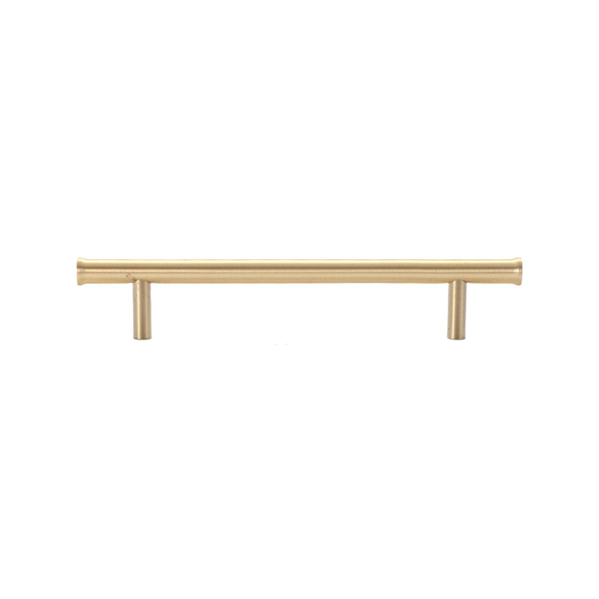 Slender gold-tone bar pull with straight posts, 128 mm, option No. 8.