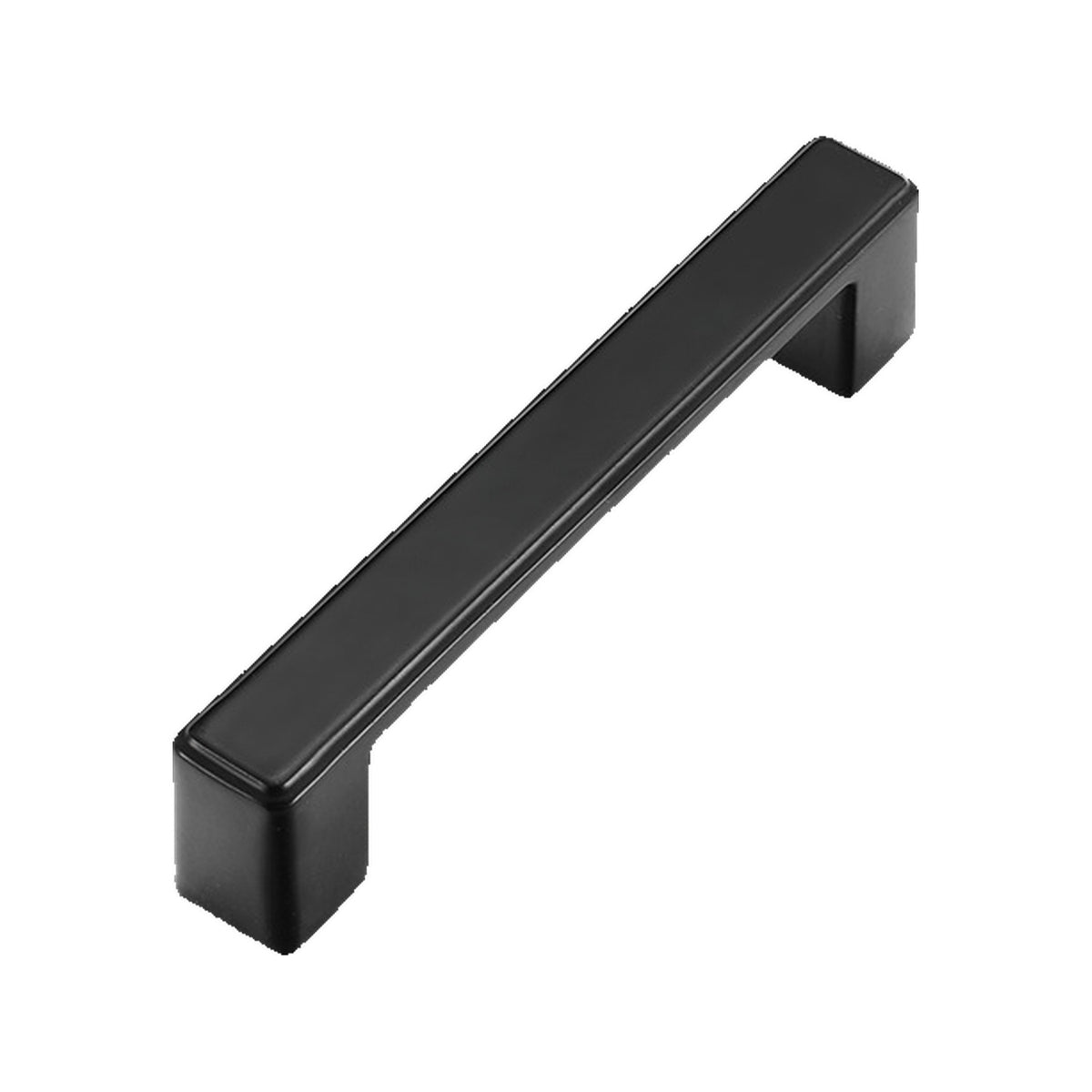 Matte black straight bar pull with squared ends, option No. 12, 96 mm.