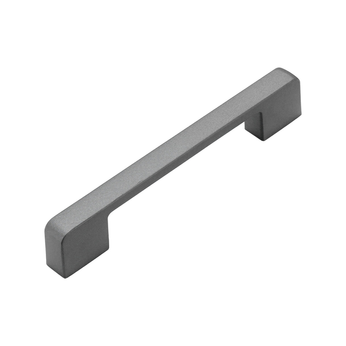 Matte gray geometric bar pull with squared ends, 128 mm, option No. 2.
