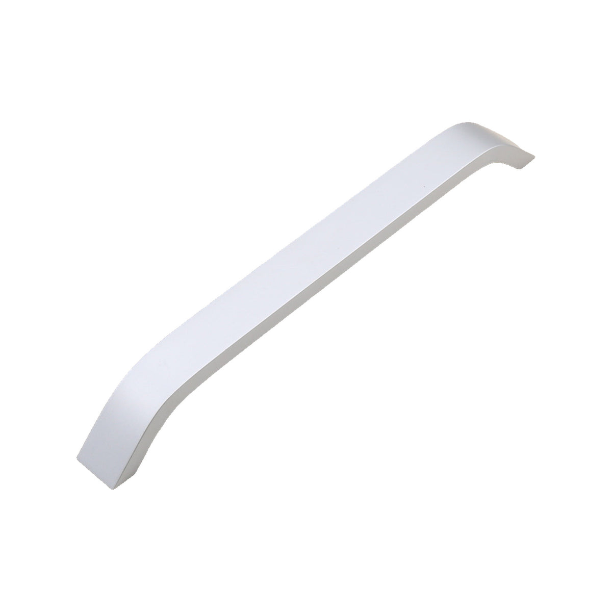 Matte silver-tone minimalist bar pull with angled ends, 192 mm.
