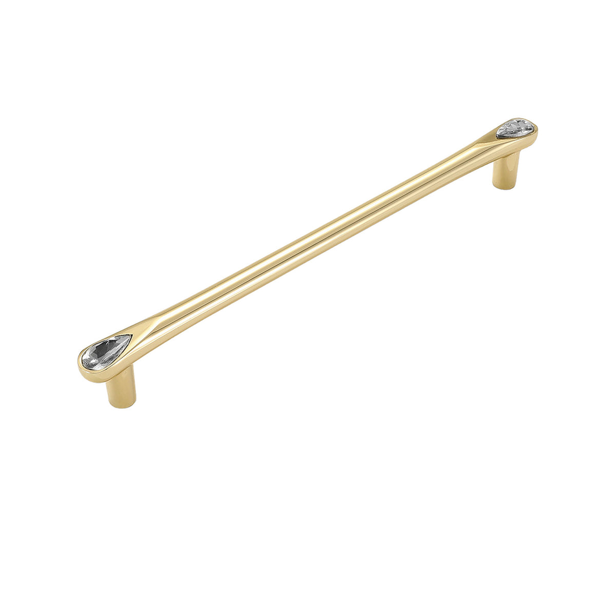 Slim gold-tone bar pull with silver-tone decorative ends, 192 mm, option No. 8.