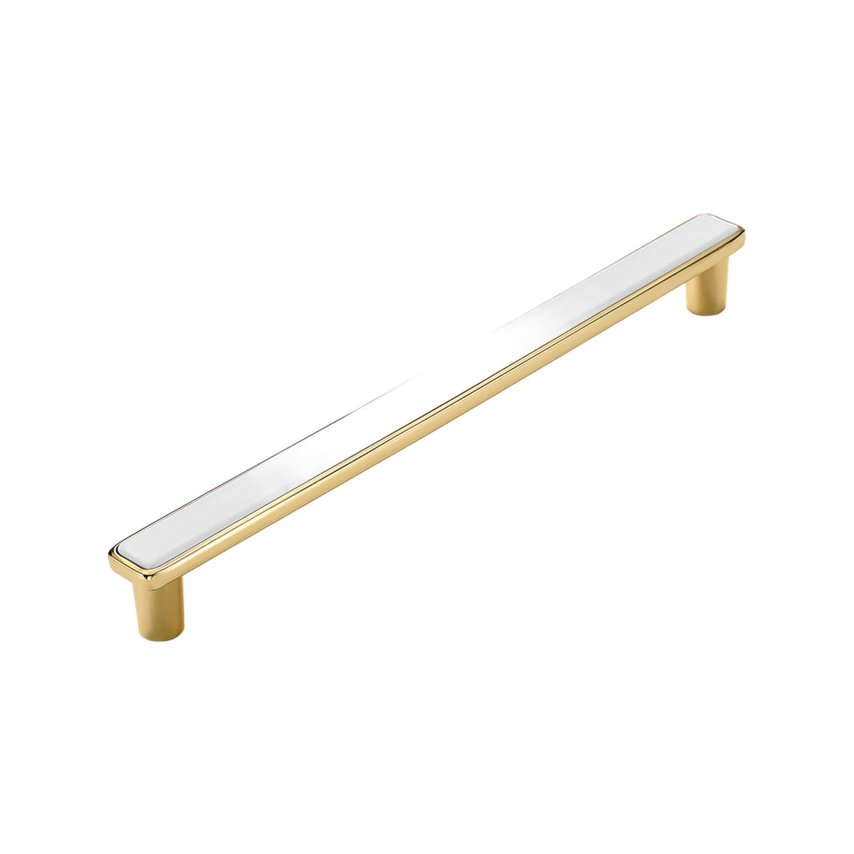 White and gold-tone bar pull, 192 mm, option No. 1.