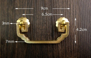 Brass Floral Door Knocker Ring Pulls - Antique Bronze Finish - Antique Bronze / 5pcs