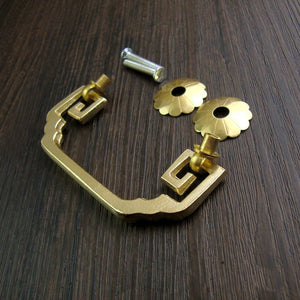 Brass Floral Door Knocker Ring Pulls - Antique Bronze Finish - view 7