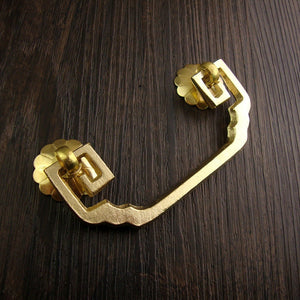 Brass Floral Door Knocker Ring Pulls - Antique Bronze Finish - view 8