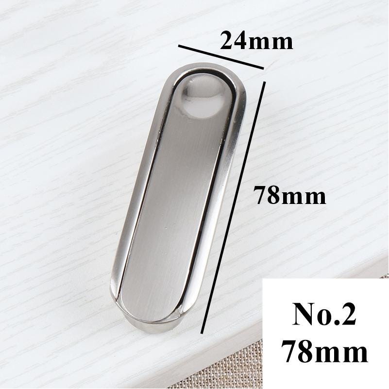 Brass Floral Door Knocker Ring Pulls - Steel Finish for Wardrobes - No.3 - 68mm / 1pc