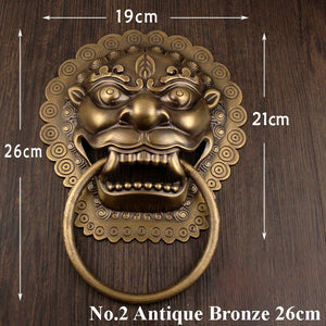 Brass Lion Door Knocker Ring Pulls - Antique Bronze Finish Hardware - No.1 Ant.Bronze 20cm / 5pcs