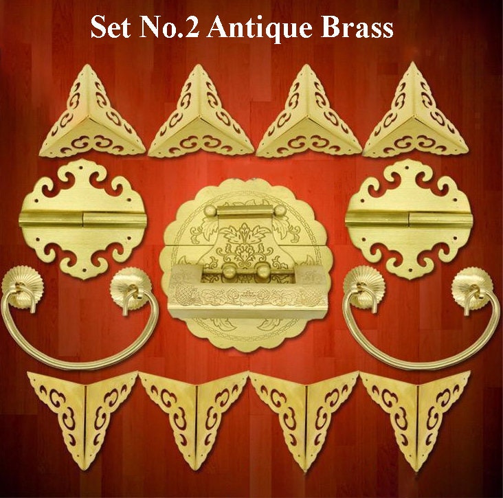 Brass Round Mini Box Hinges - Antique Bronze Finish for Wardrobes - No.1 Antique Bronze / 10Sets