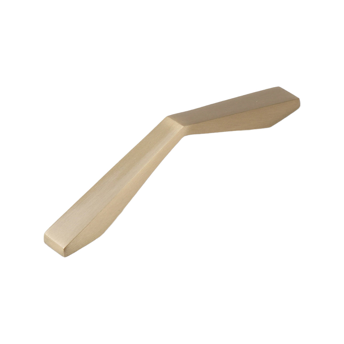 Brushed gold angular bridge pull with square ends, option No. 1, 126 mm.