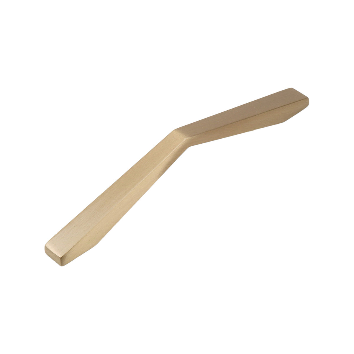 Brushed gold angular bridge pull with square ends, option No. 1, 195 mm.