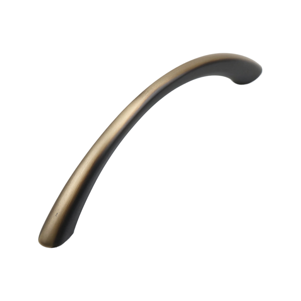 Smooth bronze-tone arched bridge pull, option No. 6, 112 mm.