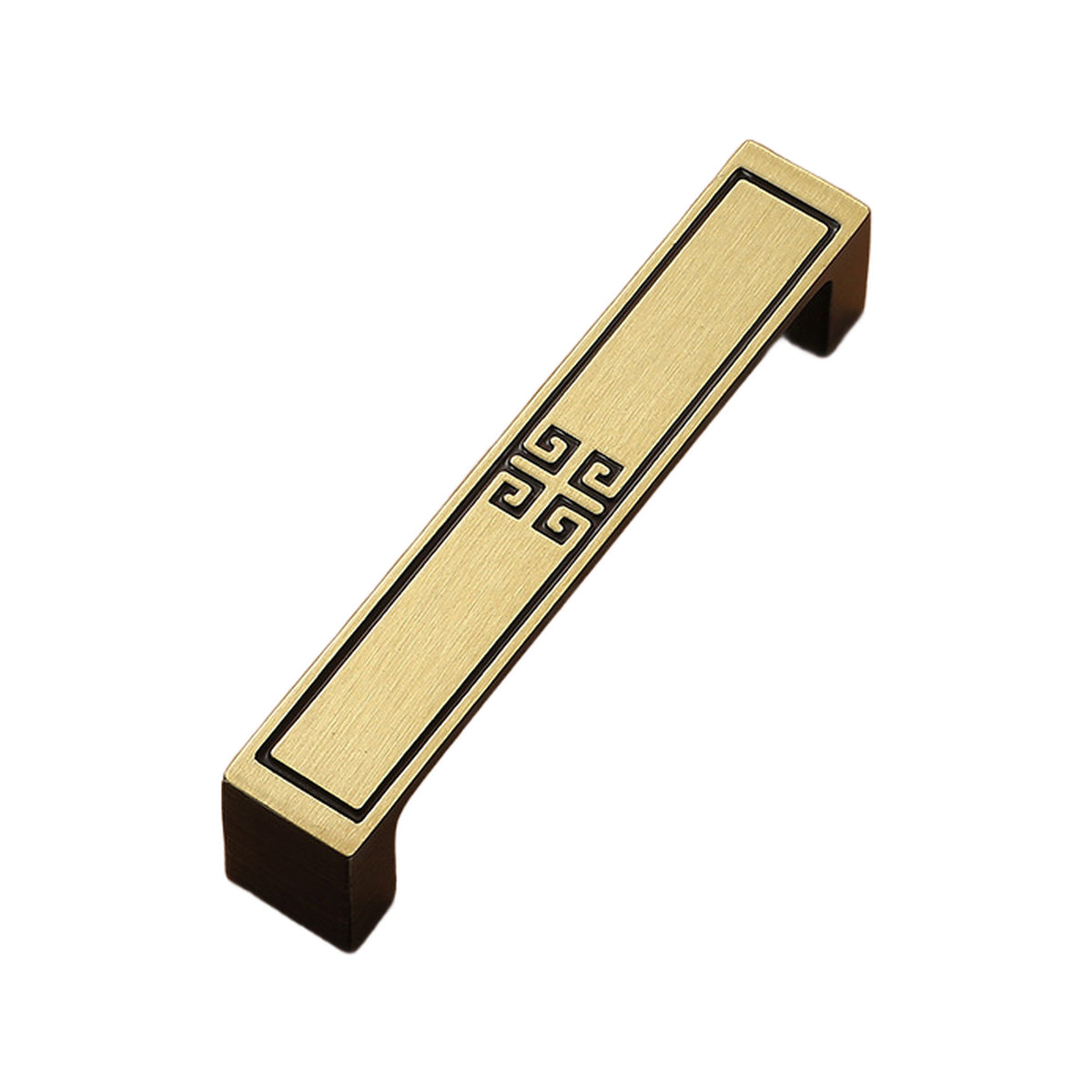Solid brass cabinet bar pull, style #2, brown, 106 mm.