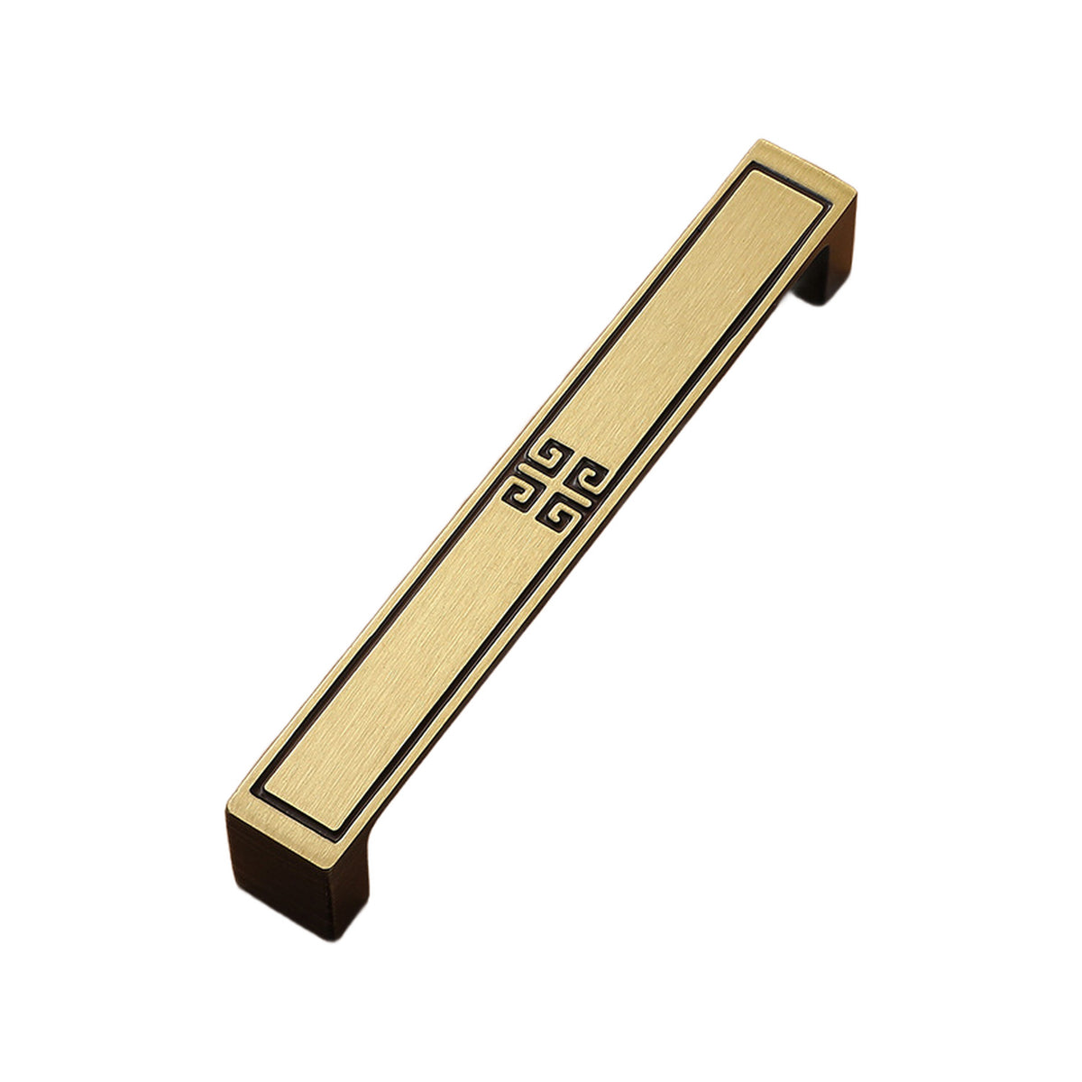 Solid brass cabinet bar pull, style #2, brown, 138 mm.