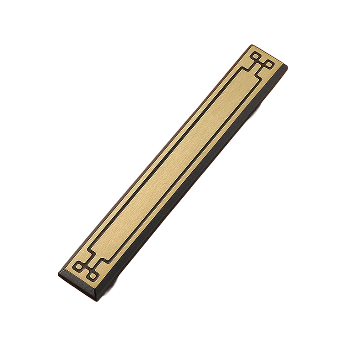 Solid brass cabinet bar pull, style #4, brown, 126 mm.