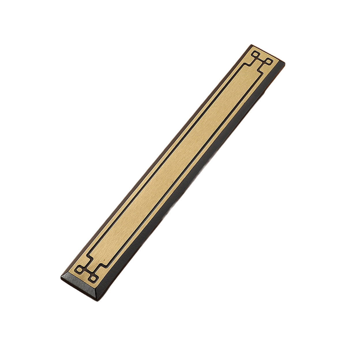 Solid brass cabinet bar pull, style #4, brown, 155 mm.