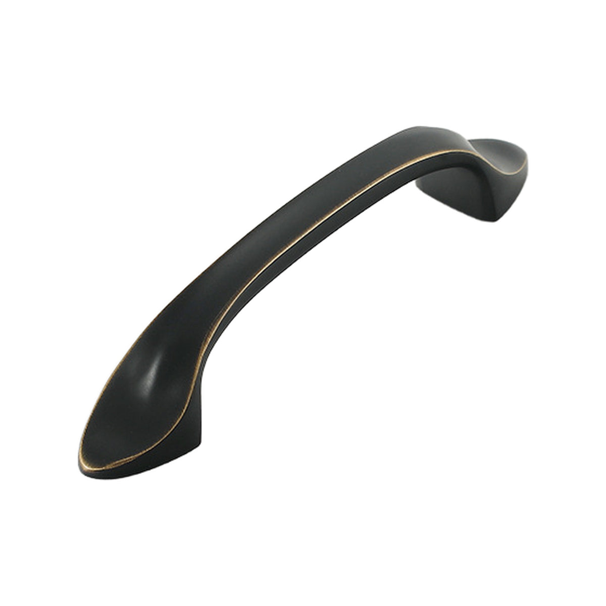 Solid brass cabinet bridge pull, black, 135 mm.