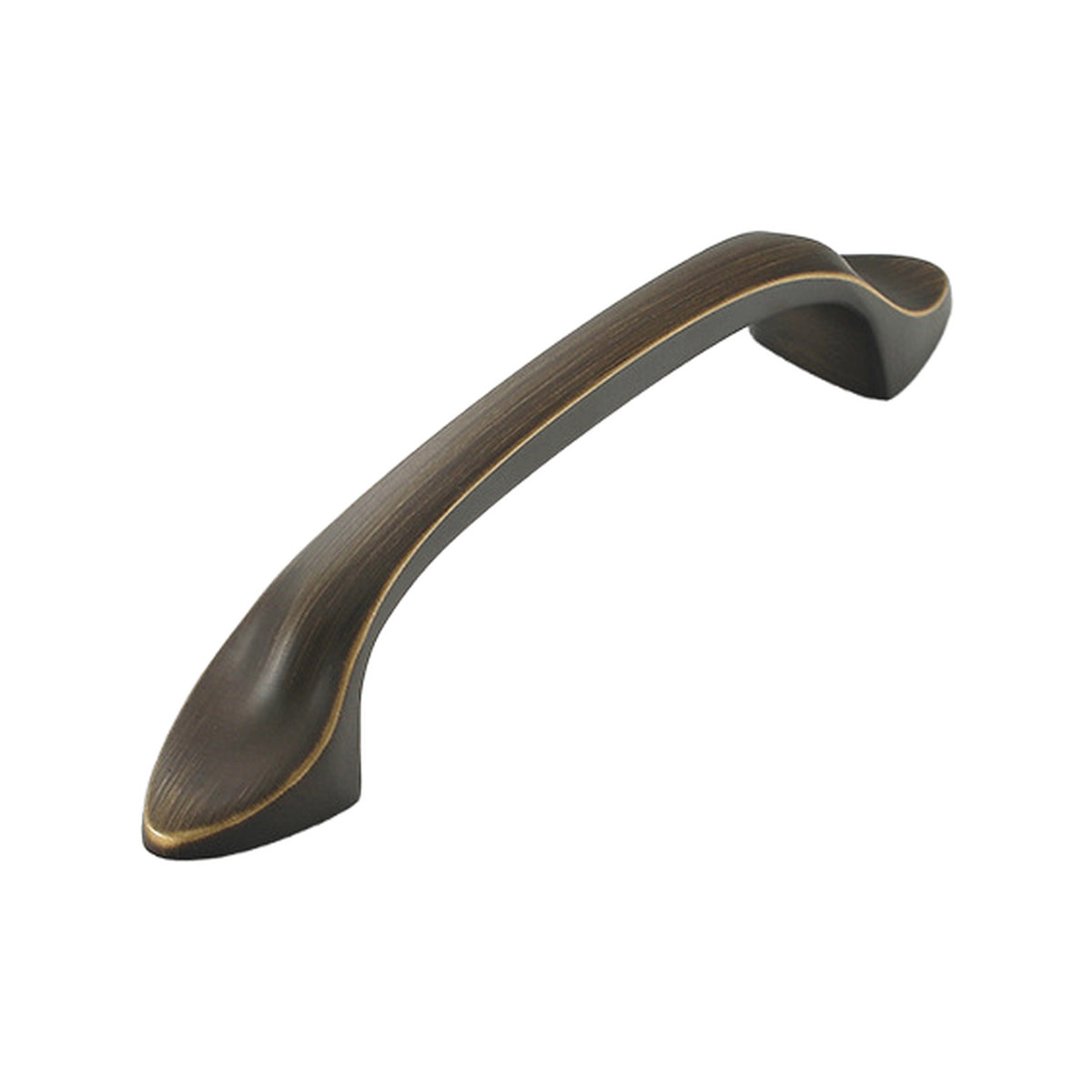 Solid brass cabinet bridge pull, brown, 135 mm.