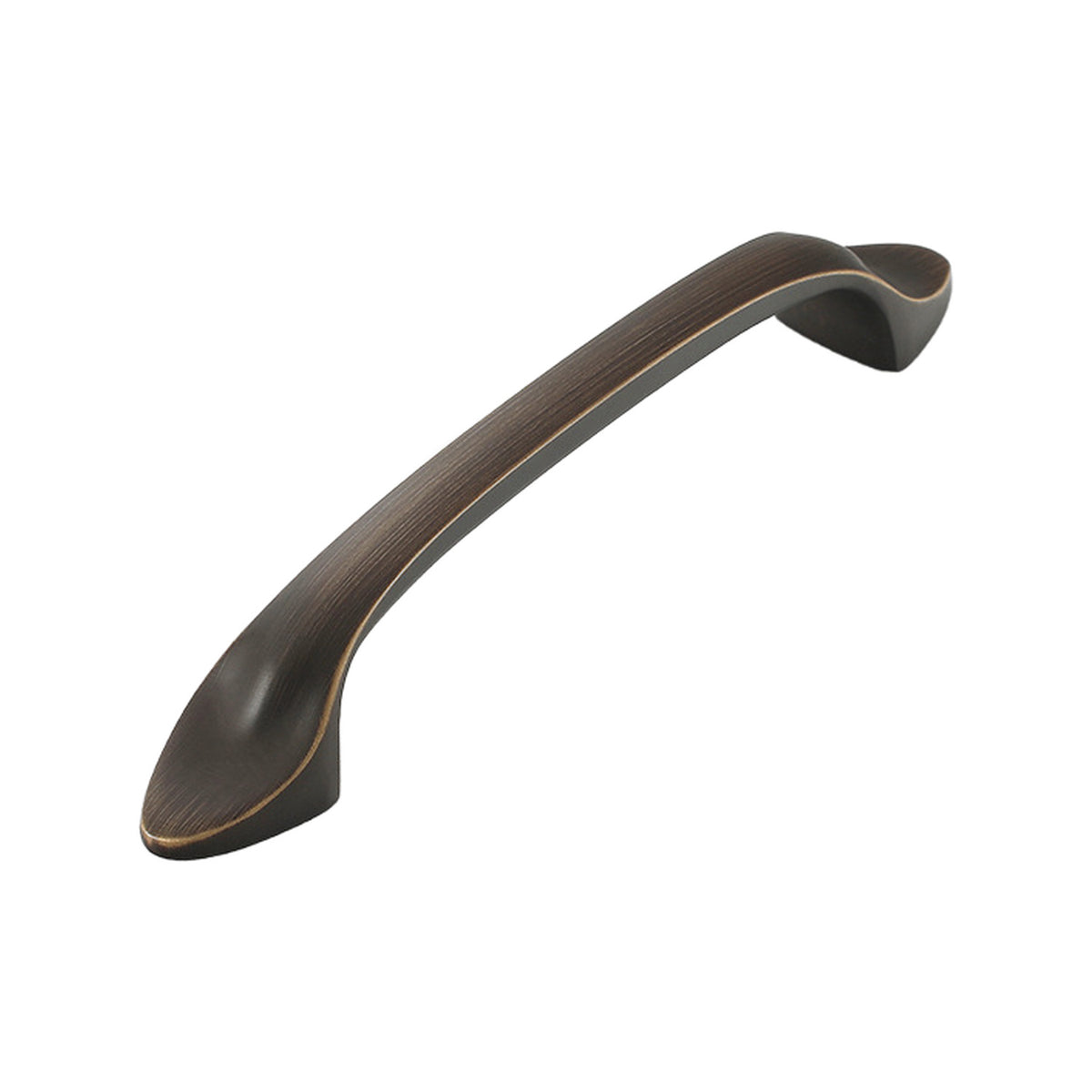 Solid brass cabinet bridge pull, brown, 171 mm.