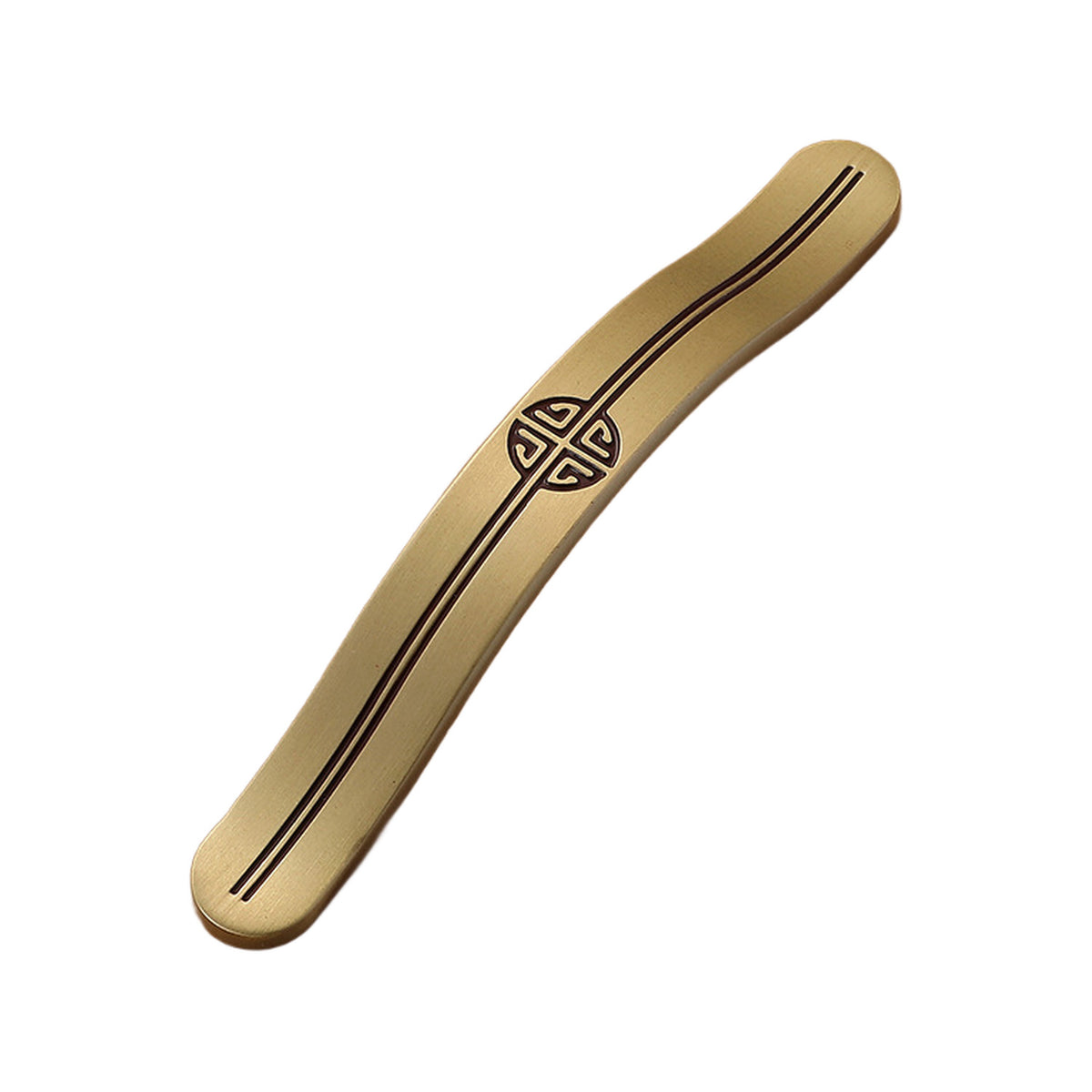 Solid brass cabinet bridge pull, style #6, brass, 128 mm.
