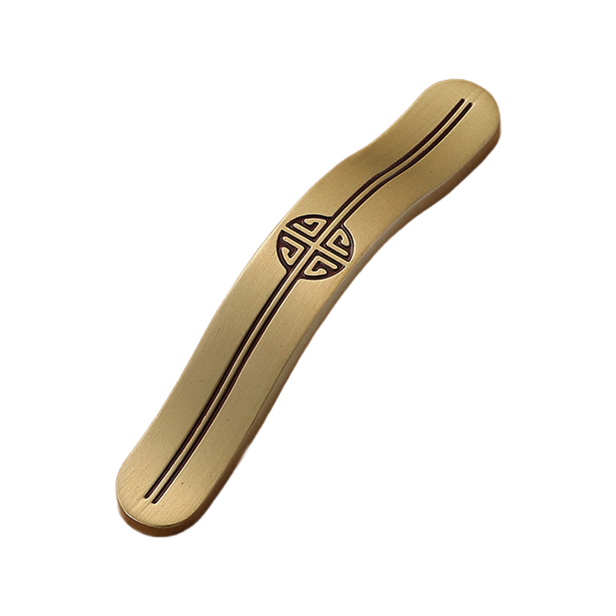 Solid brass cabinet bridge pull, style #6, brass, 96 mm.