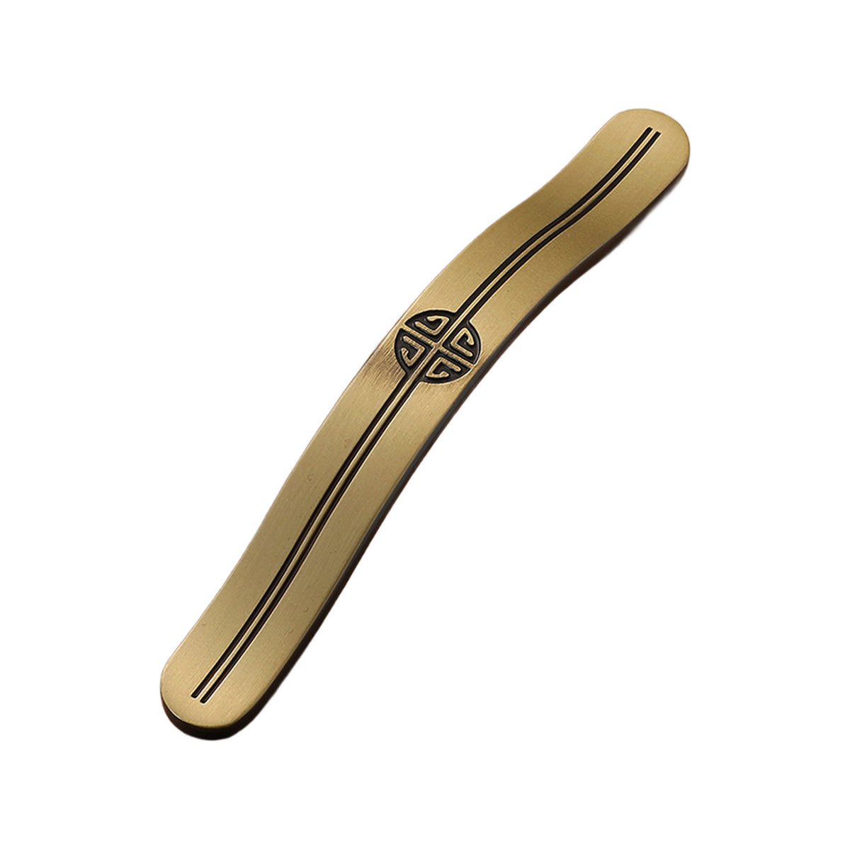Solid brass cabinet bridge pull, style #6, brown, 128 mm.