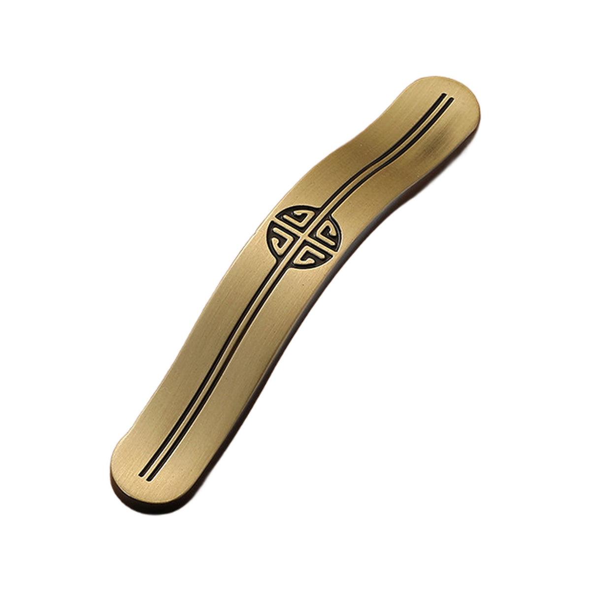Solid brass cabinet bridge pull, style #6, brown, 96 mm.