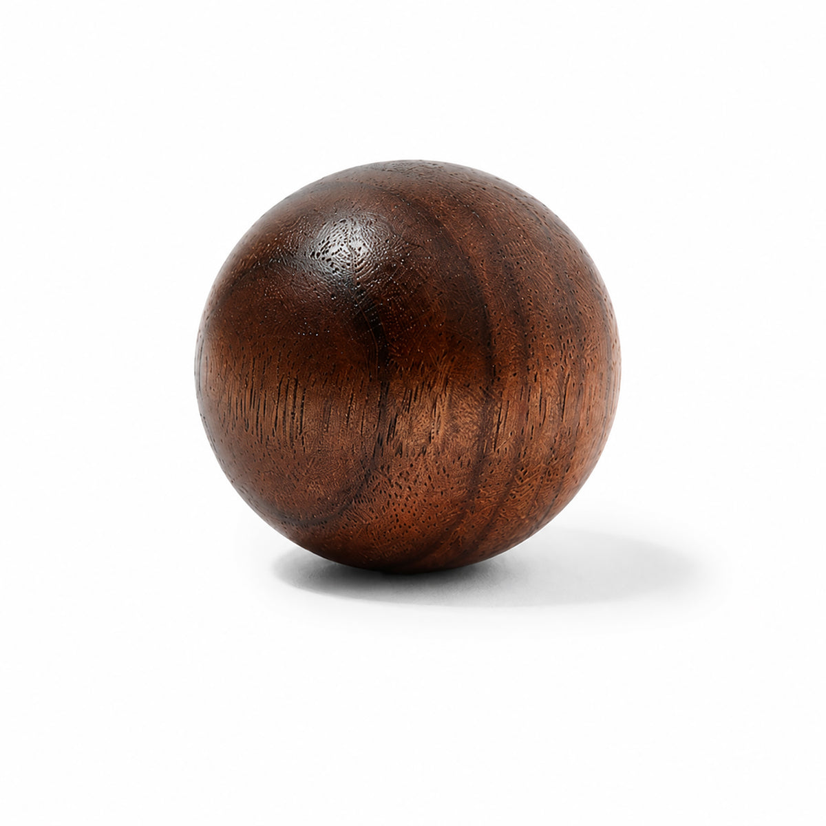 Round walnut wood cabinet knob, style #1 (40 mm).