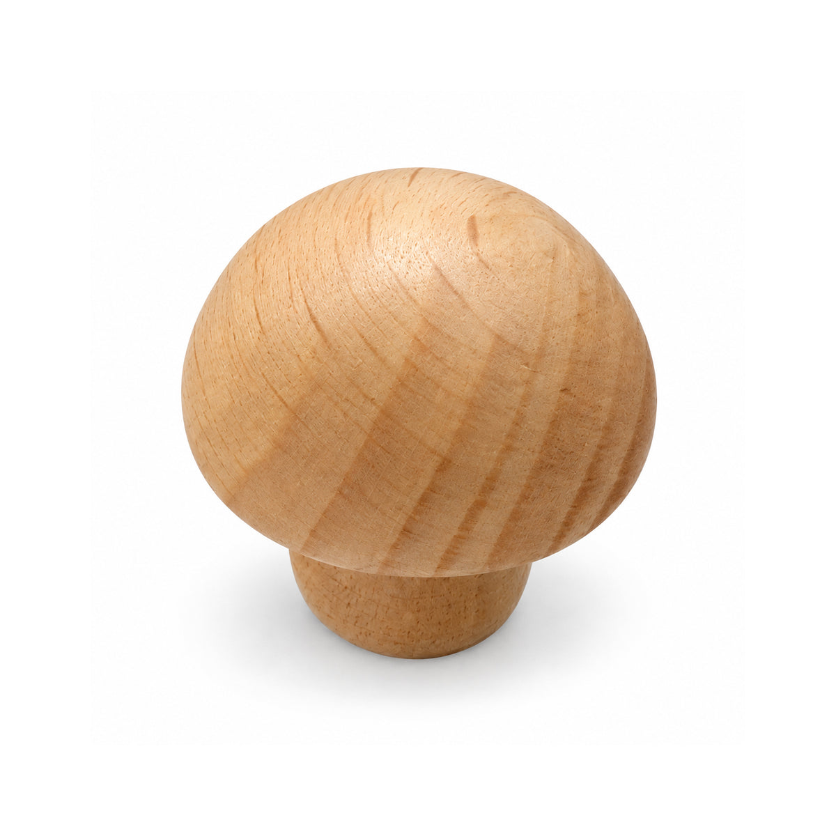 Grooved round beech wood cabinet knob, style #1 (40 mm diameter).