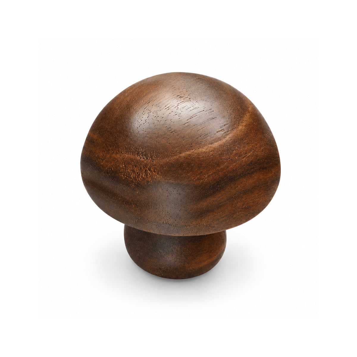 Rounded walnut wood cabinet knob, style #1 (40 mm diameter).