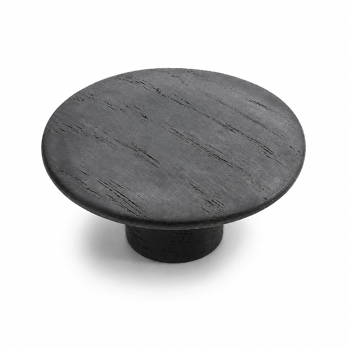 Black oak oval cabinet knob, style #10 (48 mm wide).