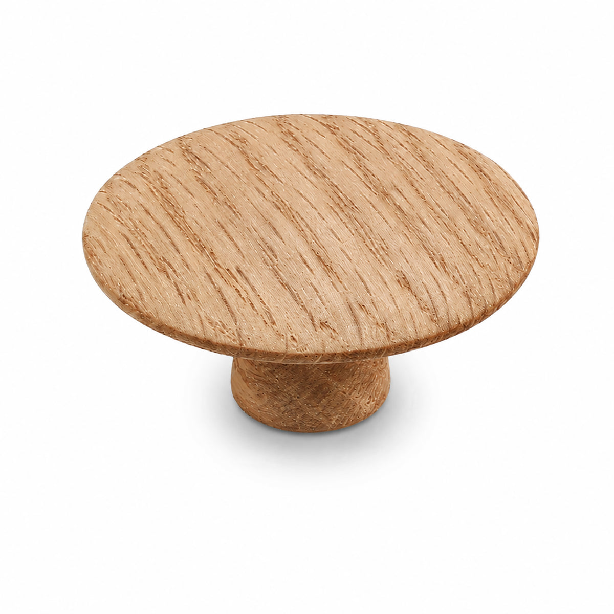 Wide round oak cabinet knob, style #10.