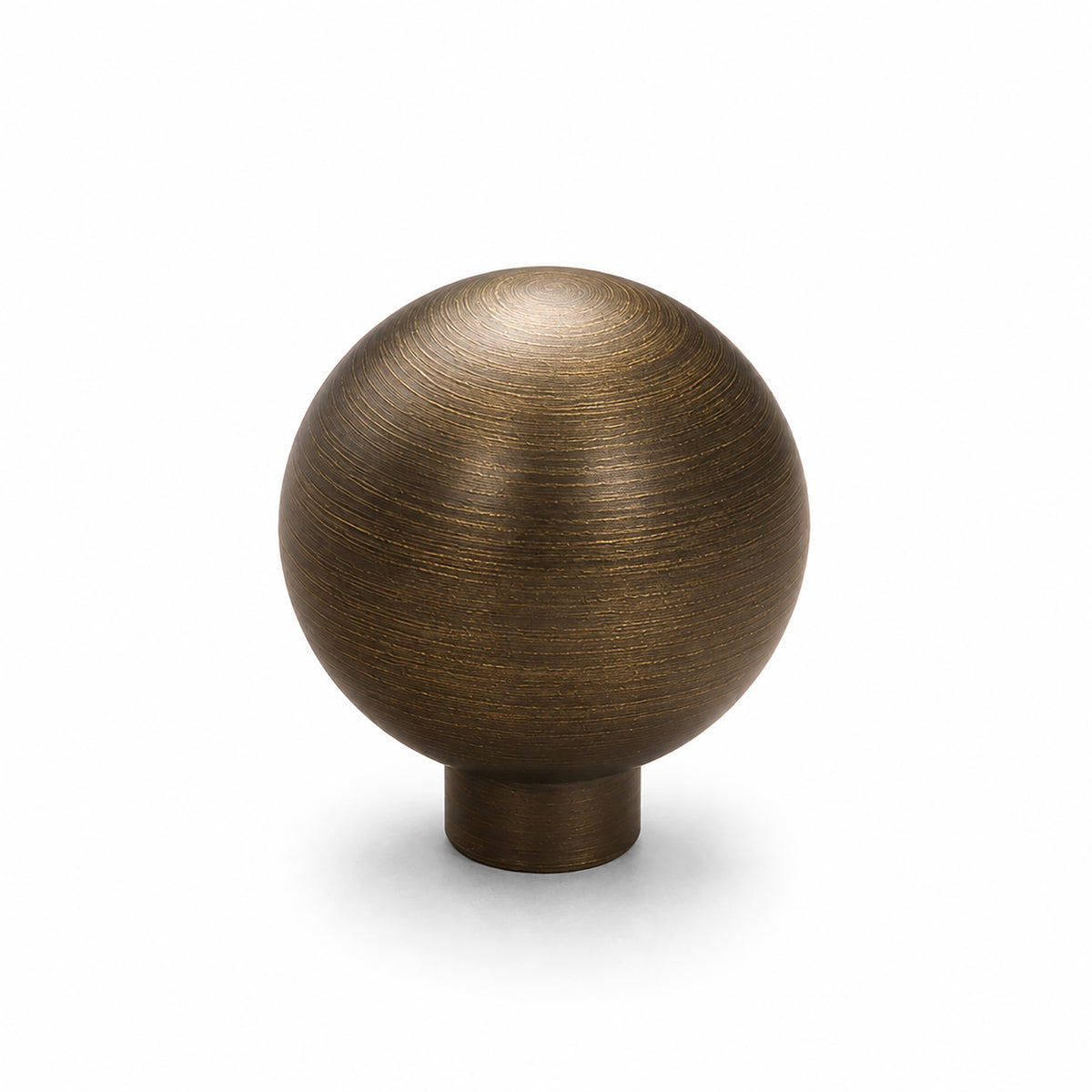 Bronze-finish solid brass round cabinet knob, style #2 (20 mm).