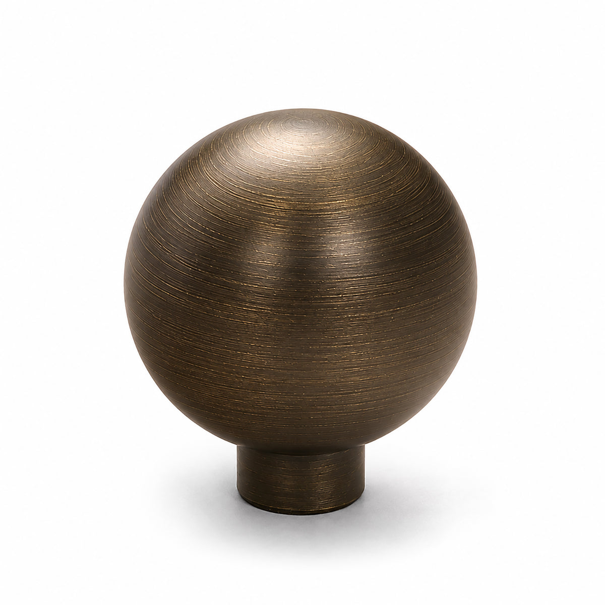 Bronze-finish solid brass round cabinet knob, style #2 (25 mm).