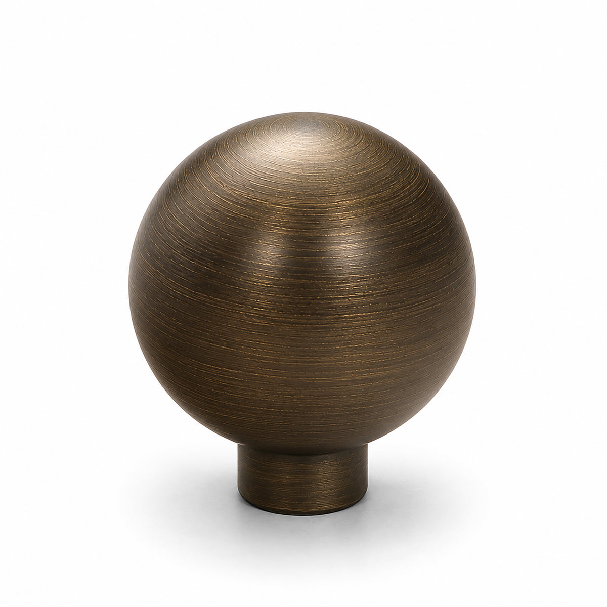 Bronze-finish solid brass round cabinet knob, style #2 (30 mm).