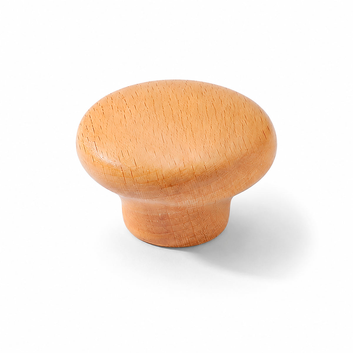 Light wood mushroom cabinet knob with a rounded top, style #2 (38 mm).