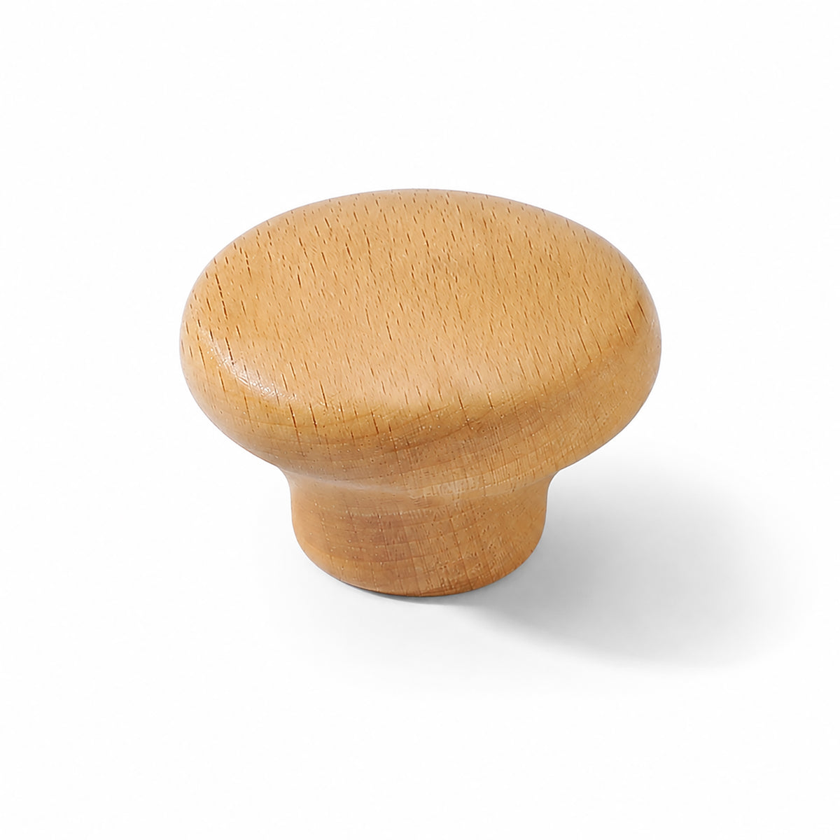 Light wood mushroom cabinet knob with a rounded top, style #2 (48 mm).