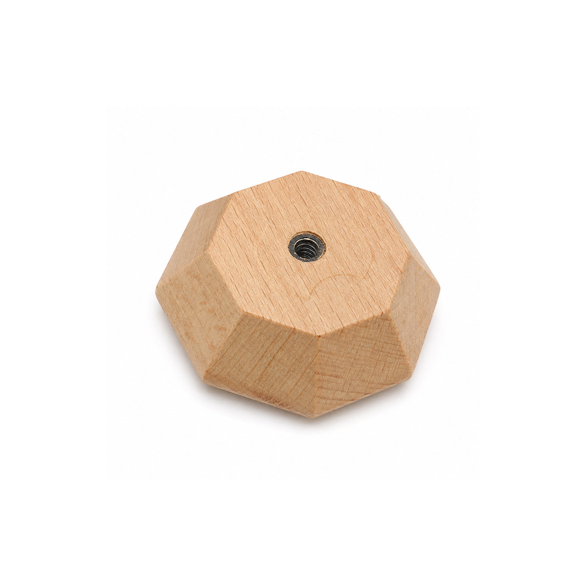 Additional view of faceted octagonal beech cabinet knob, style #2 (60 mm option).