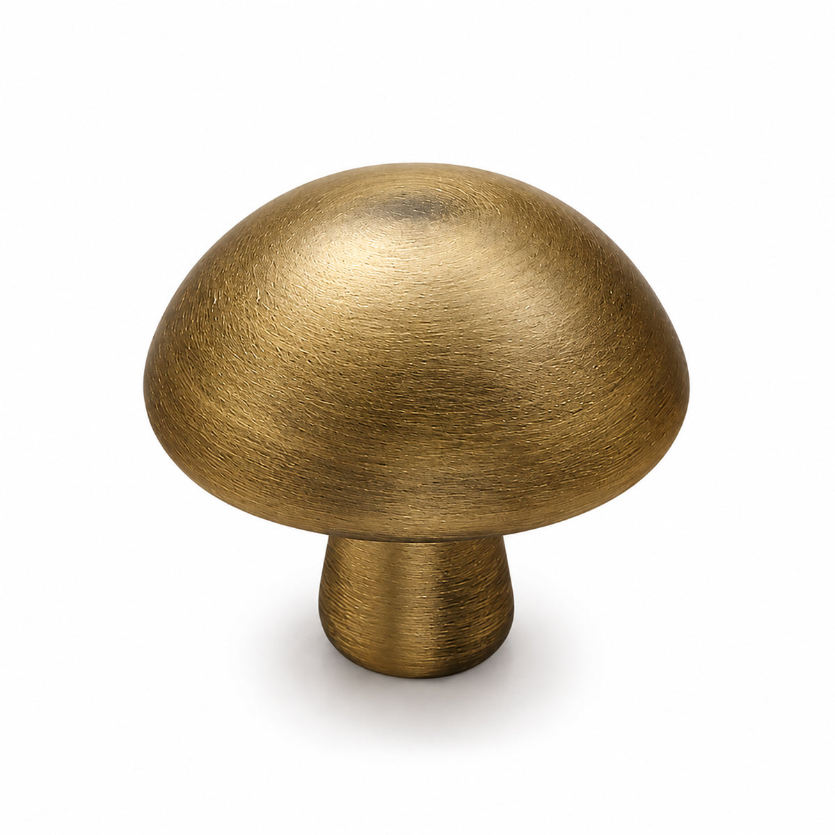 Smooth domed brass cabinet knob with brushed bronze finish, style #2.