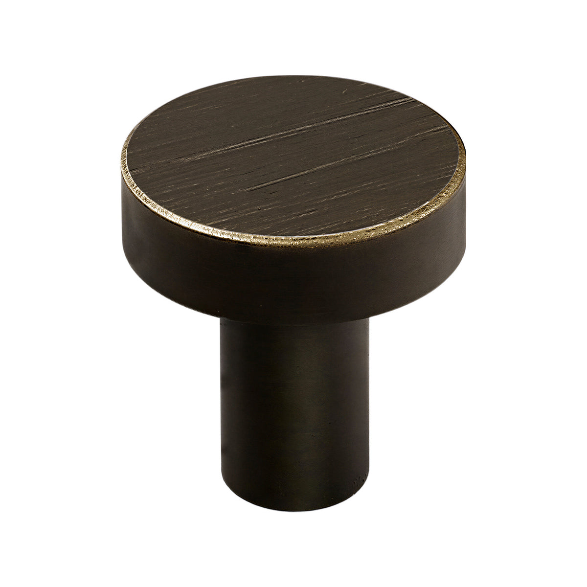 Solid brass cabinet knob, 20 mm coffee.