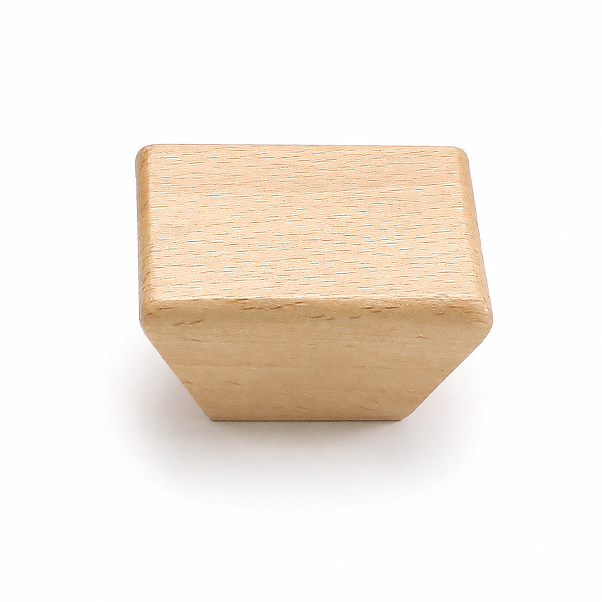 Beveled square beech cabinet knob, style #3 (40 mm option).