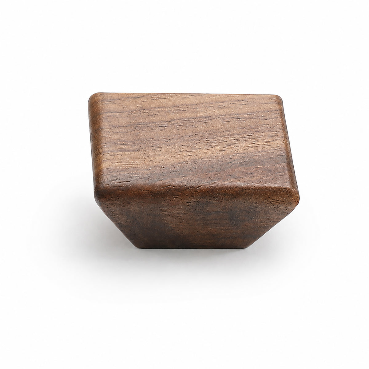 Beveled square walnut cabinet knob, style #3 (40 mm option).