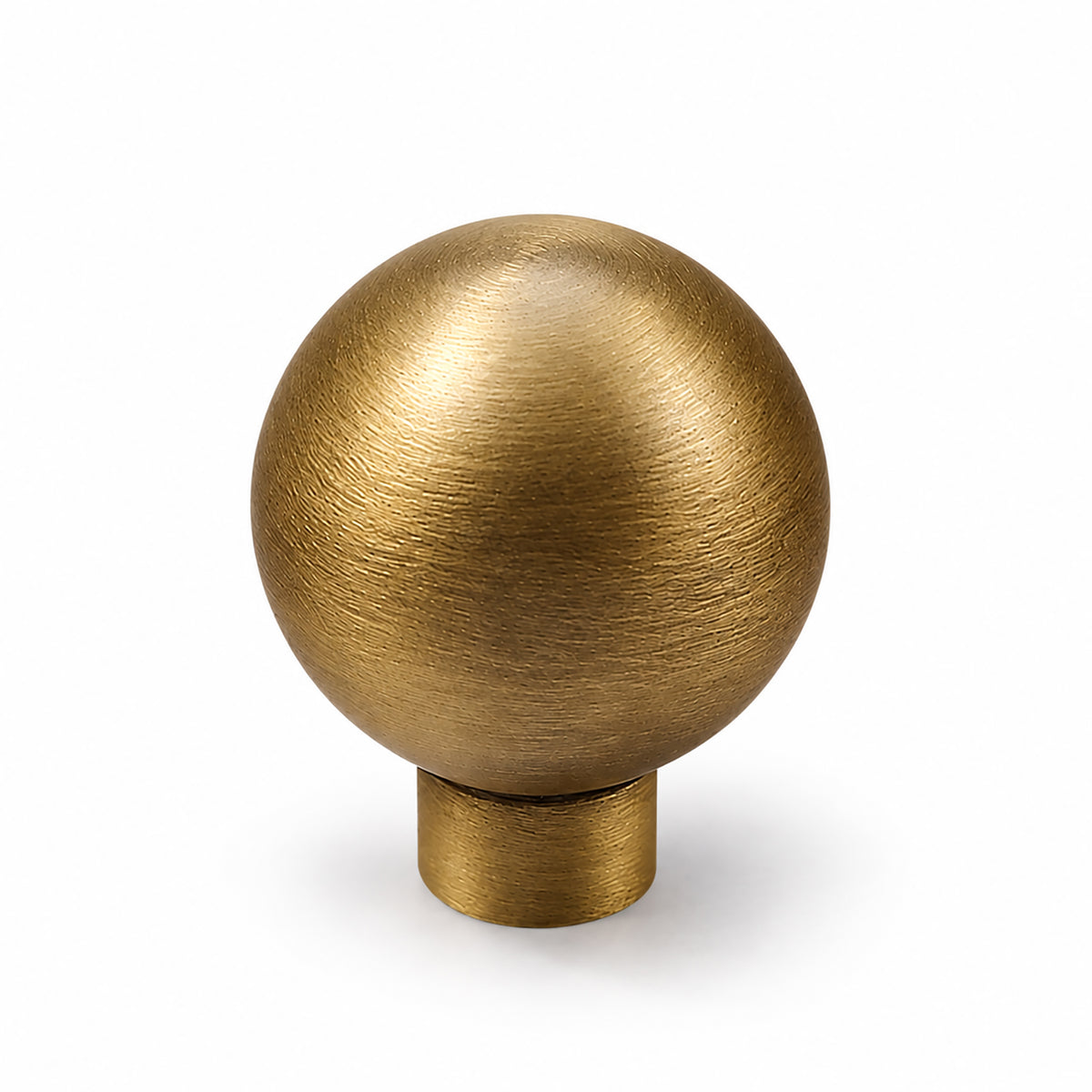 Spherical brass cabinet knob with brushed bronze finish, style #4 (25 mm option).