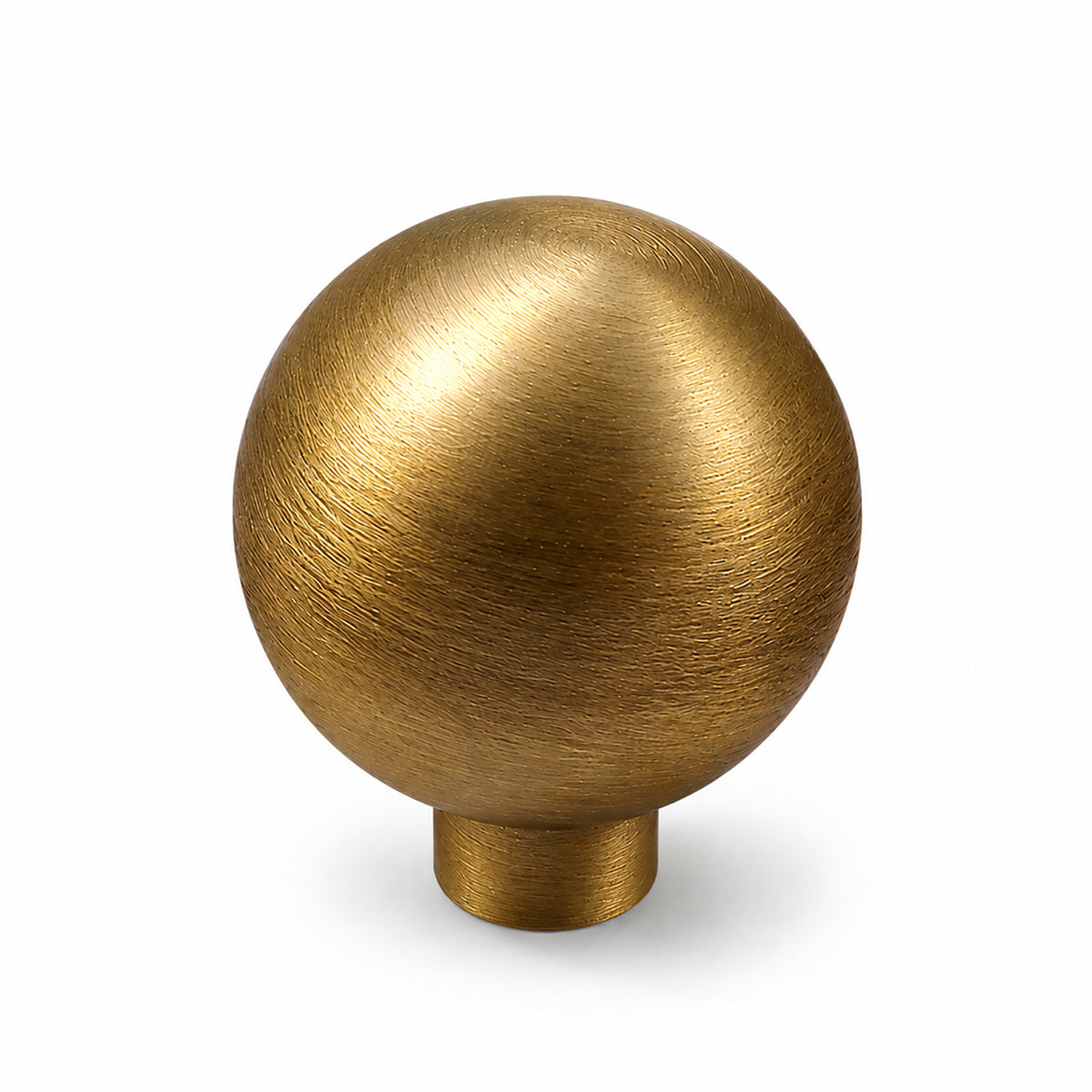 Spherical brass cabinet knob with brushed bronze finish, style #4 (30 mm option).