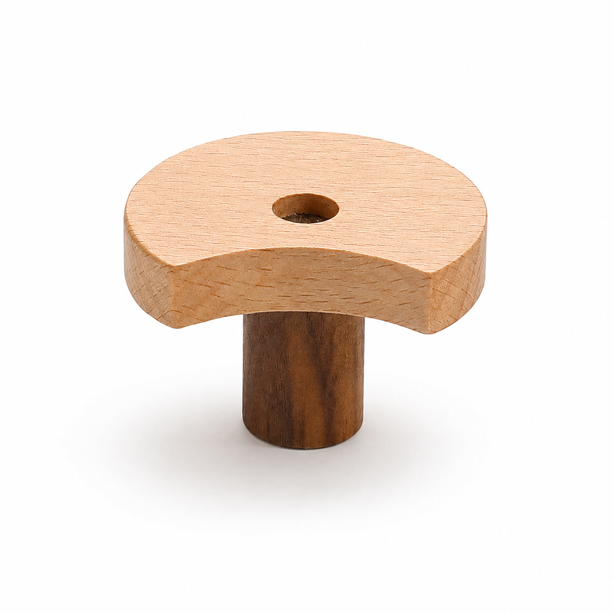 Curved wood cabinet knob, style #5.