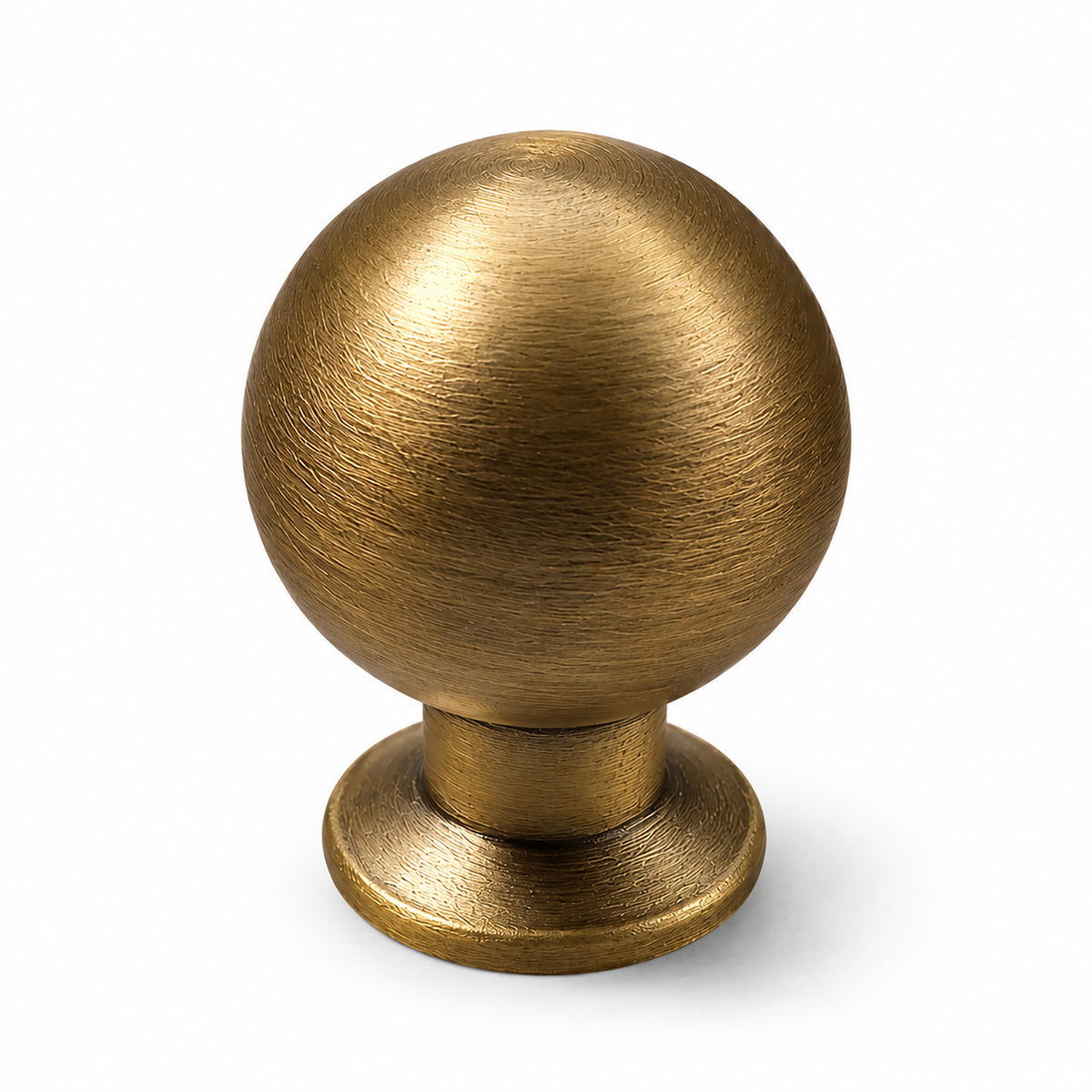 Spherical brass cabinet knob with brushed bronze finish, style #6 (25 mm option).