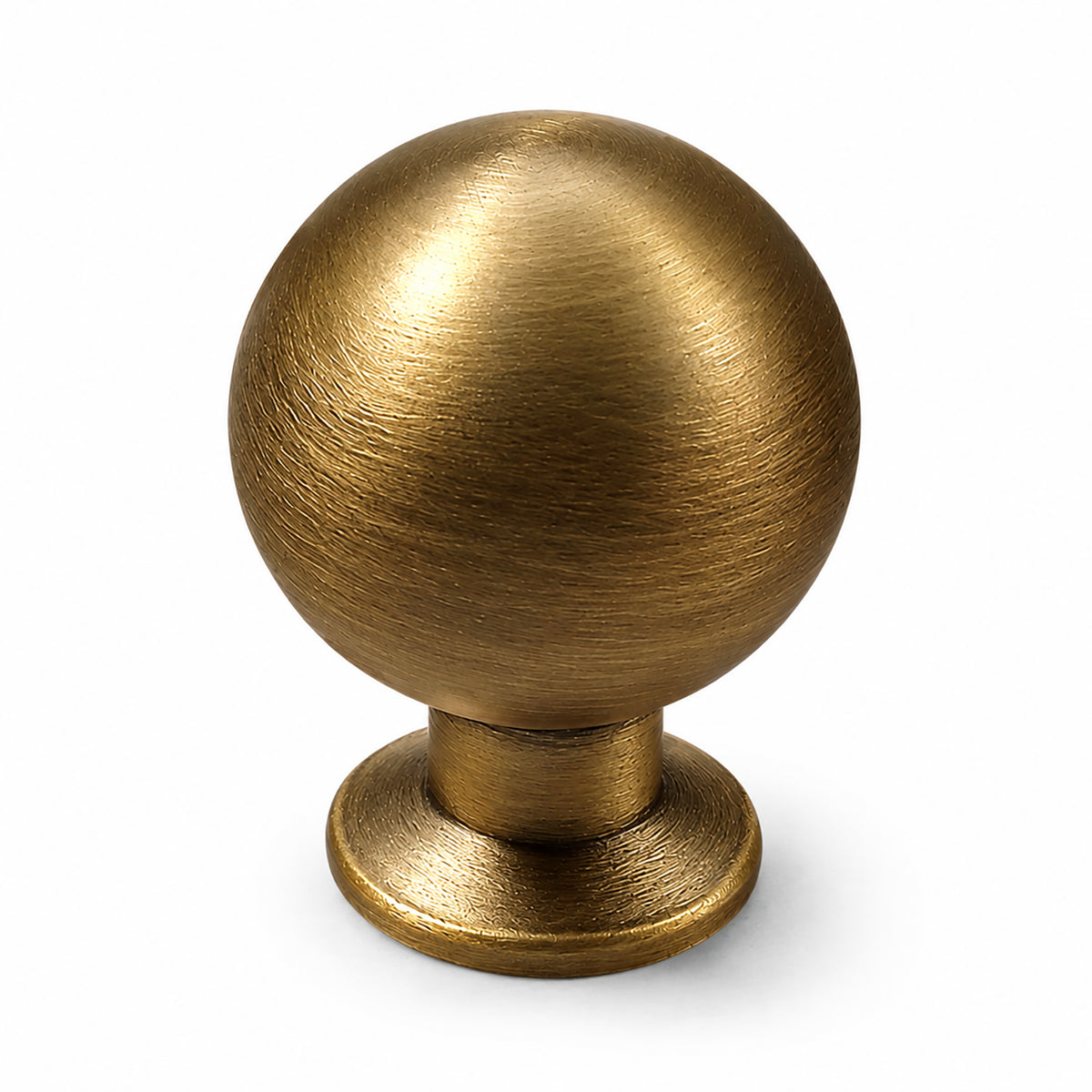 Spherical brass cabinet knob with brushed bronze finish, style #6 (30 mm option).