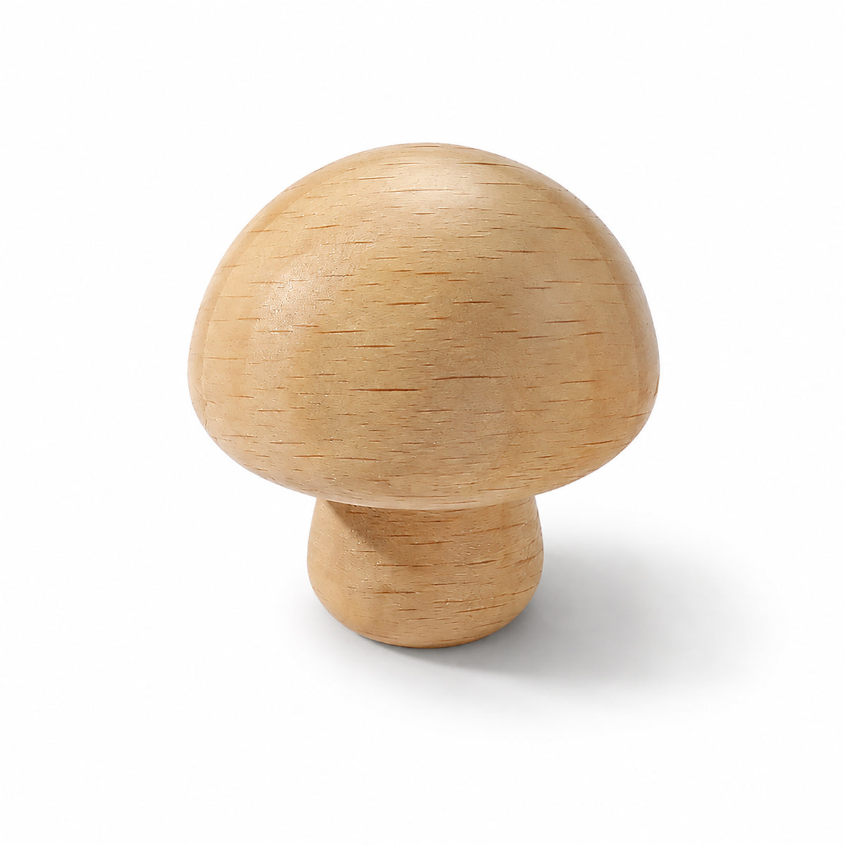 Light oak wood domed cabinet knob, style #6.