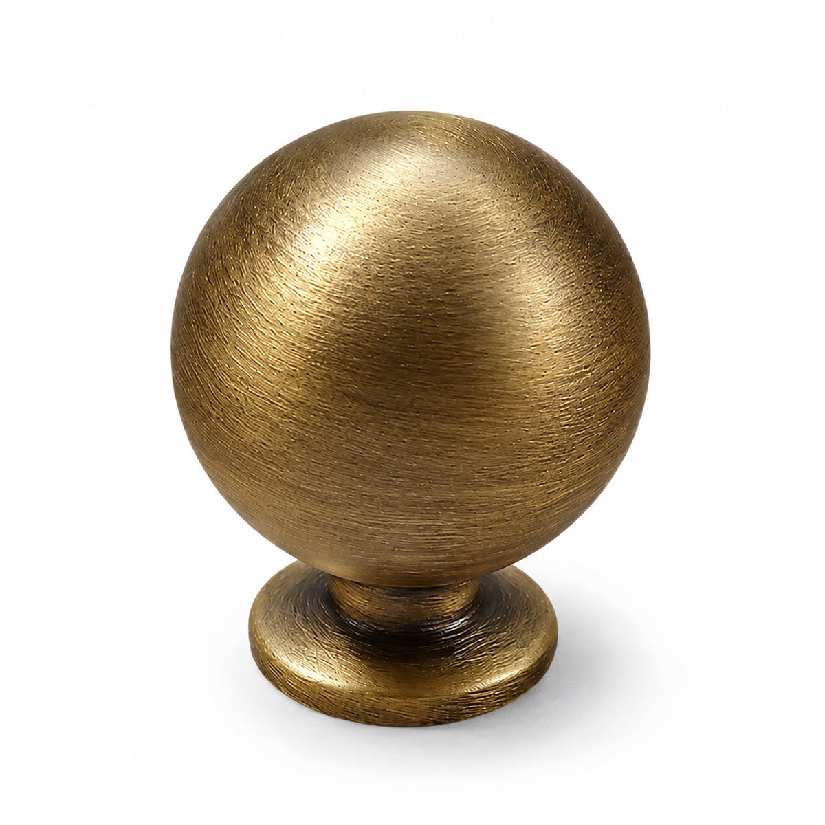 Spherical brass cabinet knob with brushed bronze finish, style #8 (30 mm option).