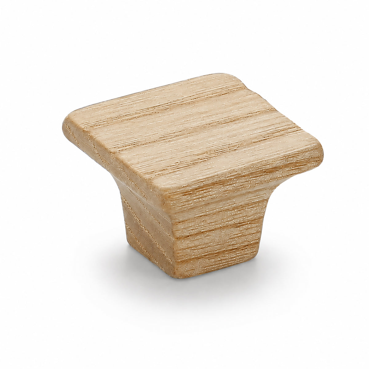 Flared square oak cabinet knob, style #8.