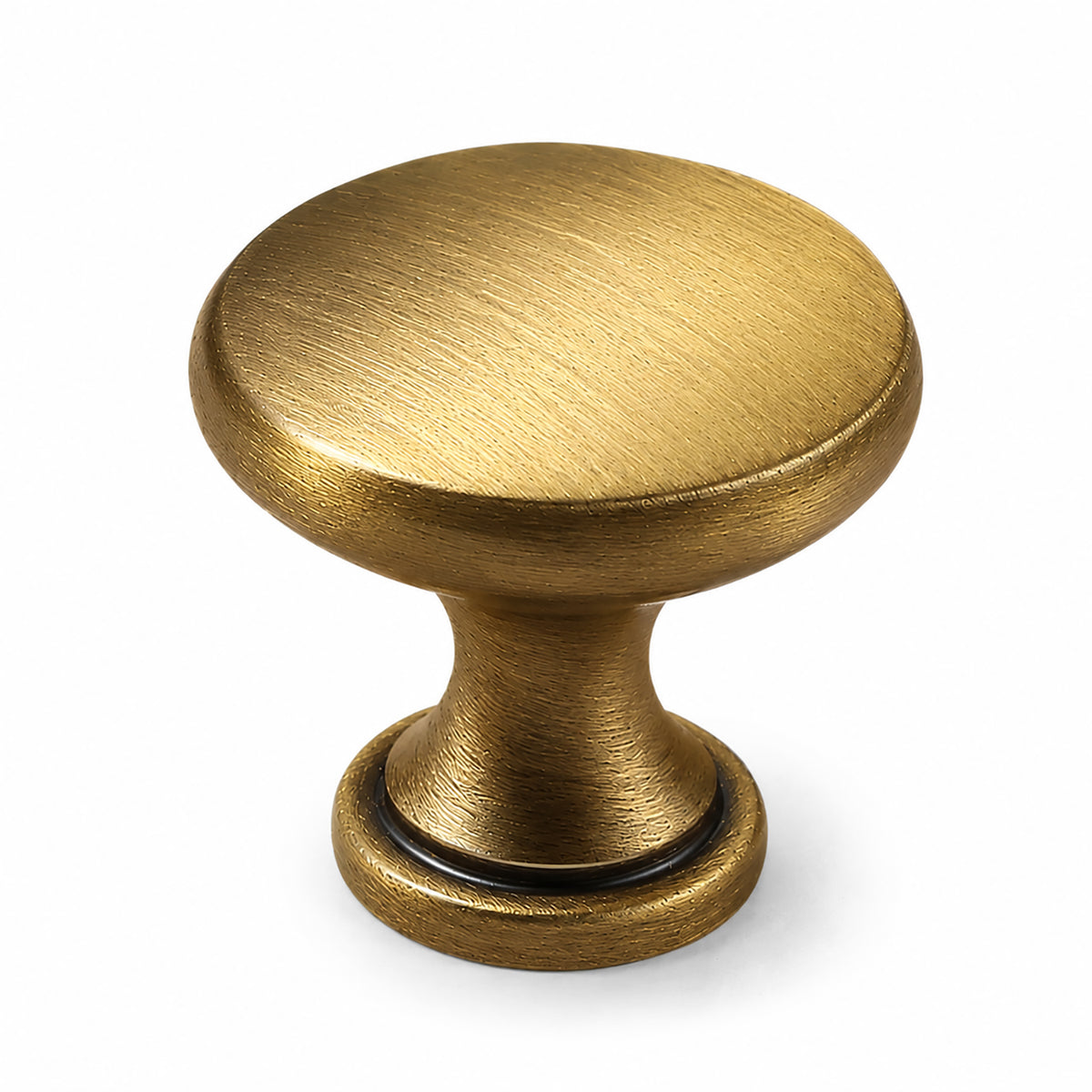 Domed mushroom brass cabinet knob with brushed bronze finish, style #9 (25 mm option).
